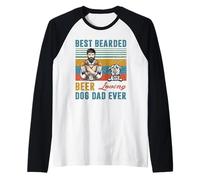 Best Bearded Beer Loving Dog Dad Ever Irish Wolfhound Lover Maglia con Maniche Raglan