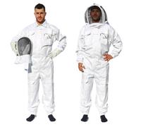 Best Bee Tuta per apicoltore in tessuto spesso e cotone di alta qualità, cerniera robusta, cappuccio rimovibile, tasche per attrezzi, tenuta per apicoltura anti vespe e api SG (L)