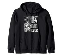 Best Biker Dad Ever Motocrycle American Flag for Daddy Felpa con Cappuccio