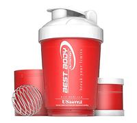 Best Body Nutrition Eiweiss - Shaker USBottle, 600 ml, colore: Rosso/Bianco