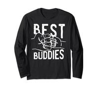 Best Buddies Hands Fathers And Sons Uncle Nephew Meme Maglia a Manica