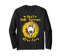 Best Bull Terrier Dog Mom Ever Sunflower Funny Paw Lover Maglia a Manica