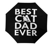Best Cat Dad Ever 3 Fold Ombrello da viaggio per UV Pioggia Antivento Ombrelli Pieghevole Portatile Divertente Automatico, Stile 21., Automatic