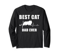 Best Cat Dad Ever Himalayan Cat Heartbeat Kitten Lover Maglia a Manica