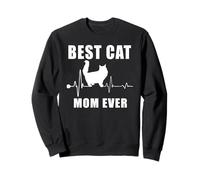 Best Cat Mom Ever Persian Cat Heartbeat Kitten Lovers Felpa