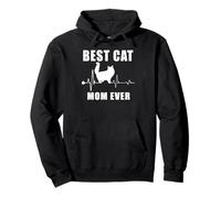 Best Cat Mom Ever Persian Cat Heartbeat Kitten Lovers Felpa con Cappuccio