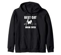 Best Cat Mom Ever Persian Cat Heartbeat Kitten Lovers Felpa con Cappuccio