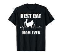 Best Cat Mom Ever Persian Cat Heartbeat Kitten Lovers Maglietta
