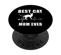 Best Cat Mom Ever Sphynx Cat Heartbeat Kitten Lovers PopSockets PopGrip Adesivo
