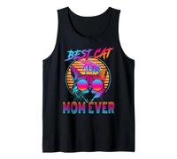 Best Cat Mom Ever Vintage 80s Funny Mothers Day Cat Lover Canotta