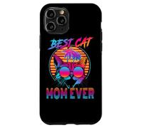 Best Cat Mom Ever Vintage 80s Funny Mothers Day Cat Lover Custodia per iPhone 11 Pro