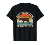 Best Chocolate Lab Grandpop Grandpa Ever Labrador Retriever Maglietta
