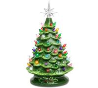 Best Choice Products, Albero di Natale da tavolo dipinto a mano in ceramica, con illuminazione