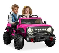 Best Choice Products Camion elettrico per bambini, 24 V, 2 posti, con capacità di carico di 59,9 kg, controllo genitori, Bluetooth, luci a LED, colore: rosa acceso