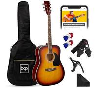 Best Choice Products Chitarra acustica da 104,1 cm, per principianti, in legno, con custodia, tracolla, capotasto, corde, plettri, colore: Sunburst