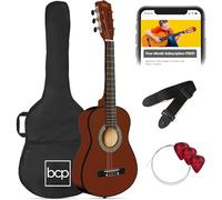 Best Choice Products Chitarra acustica per bambini da 76,2 cm, starter kit con tracolla, custodia, corde - macchia di mogano