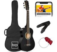 Best Choice Products Chitarra acustica per bambini da 76,2 cm, starter kit con tracolla, custodia, corde - nero