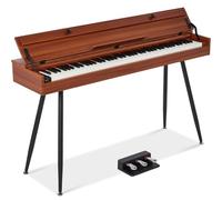 Best Choice Products Pianoforte digitale a 88 tasti, tastiera moderna da scrivania con gambe in metallo, 3 pedali Sustain, MIDI, jack per cuffie - naturale