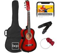 Best Choice Products Redburst, kit per principianti con accordatore elettrico, cinghia, custodia, corde, 76,2 cm, per bambini