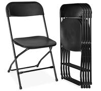 Best Choice Products Set di 4 sedie pieghevoli in plastica, impilabili, portatili, per interni ed esterni, per casa, cortile, giardino, feste, eventi, con piedini antiscivolo, capacità di carico 158,8