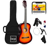 Best Choice Products - Starter kit per chitarra acustica da 96,5 cm, con custodia, tracolla, sintonizzatore digitale, plettro, corde - Sunburst