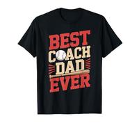 Best Coach Dad For Men Idea regalo Baseball Funny Daddy Maglietta