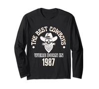 Best Cowboys Were Born in 1987 Western Birthday Boy Gift Maglia a Manica