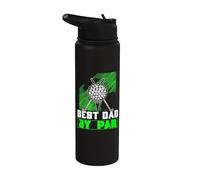 Best Dad By Par Golf Balls Dad For Men Father's Day Golf Stainless Steel Insulated Water Bottle