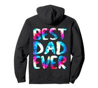 Best Dad Ever Colorful Tie Dye Funny Fathers Day Felpa con Cappuccio