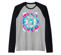 Best Dad Ever Colorful Tie Dye Funny Fathers Day Maglia con Maniche Raglan