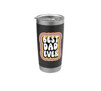 Best Dad Ever Groovy Style Daddy Funny Fathers Day Bicchiere termico in acciaio inox doppia parete