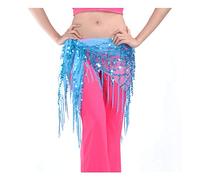 Best Dance - Fusciacca da donna per la danza del ventre, triangolare, con paillette e nappe