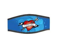 Best divers, Cinturino Maschera in Neoprene, Chiusura a Strappo, cuore sub