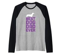 Best Dog Dad Ever - Bassotto / Cane Salsiccia Divertente Maglia con Maniche Raglan