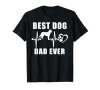 Best Dog Dad Ever German Shepherd Dog Heartbeat Paw Lover Maglietta