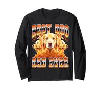 Best Dog Dad Ever Golden Retriever Dog Father's Day Anni '90 Maglia a Manica