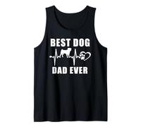 Best Dog Dad Ever Pug Dog Heartbeat Paw Puppy Lover Canotta