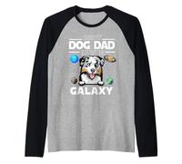 Best Dog Dad in The Galaxy Australian Shepherd Dogs Lovers Maglia con Maniche Raglan