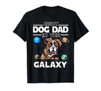 Best Dog Dad in The Galaxy Boxer Puppy Dogs Lovers Maglietta