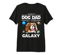 Best Dog Dad in The Galaxy Cavalier King Charles Spaniel Maglietta Premium