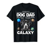 Best Dog Dad in The Galaxy Great Dane Puppy Dogs Lovers Maglietta