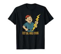 Best Electrician Dad Wired Strong Funny Work Humor Maglietta