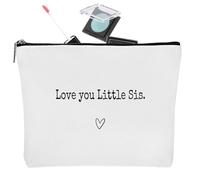 Best Ever - Beauty case da viaggio, grande organizer per regali sorelle, divertente regalo di compleanno, trucco, organizer da viaggio, Ti amo, Sorellina, vedi descrizione, Vedi descrizione