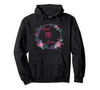 Best Fifi Ever with Pink Floral Fun Zia Nonna Mom Gift Felpa con Cappuccio