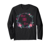 Best Fifi Ever with Pink Floral Fun Zia Nonna Mom Gift Maglia a Manica