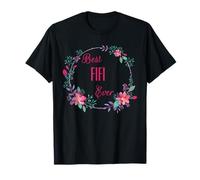 Best Fifi Ever with Pink Floral Fun Zia Nonna Mom Gift Maglietta