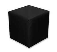 Best for Home | Pouf a Cubo | Poggiapiedi Imbottito in Ecopelle | Pouf Moderno da Divano | Sgabello Salvaspazio per Soggiorno, Cameretta o Ingresso | Struttura Robusta Fino a 300 kg | Pouf Nero