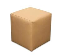 Best for Home | Pouf a Cubo | Poggiapiedi Imbottito in Ecopelle | Pouf Moderno da Divano | Sgabello Salvaspazio per Soggiorno, Cameretta o Ingresso | Struttura Robusta Fino a 300 kg | Pouf Beige