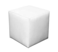 Best for Home | Pouf a Cubo | Poggiapiedi Imbottito in Ecopelle | Pouf Moderno da Divano | Sgabello Salvaspazio per Soggiorno, Cameretta o Ingresso | Struttura Robusta Fino a 300 kg | Pouf Bianco