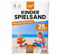 Best For Home | Sabbia da Gioco(25 kg) | Sabia di Quarzo Fine Lavata e Divertimento all’Aperto | Granulometria 0-2 mm | Atossica e Sicura | Ideale per e Aree da Gioco | Sabbia bambini per sabbiera